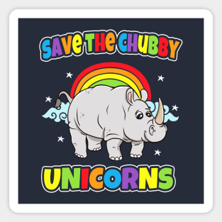 Rhino Save The Chubby Unicorns Rhinoceros Magnet